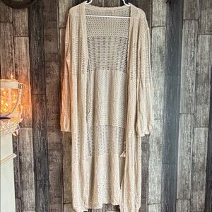 Original Cream Knit Long Cardigan